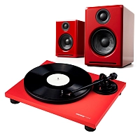 Reloop TURN 2 Red + Audioengine A2+ Hi-gloss Red