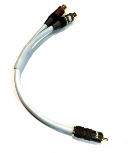 Supra Cables Y-LINK 1RCA-2RCA M-F BLUE 25CM фото 2