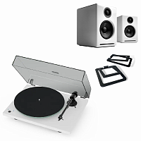 Pro-Ject T1 BT OM5e White + Audioengine A2+BT White + Stands