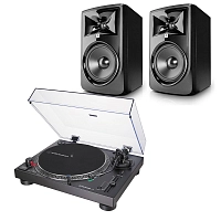 Audio-Technica AT-LP120XUSBBK + JBL 308P MKII