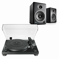 Audio-Technica AT-LPW50PB Black + Audioengine A5+BT Satin Black