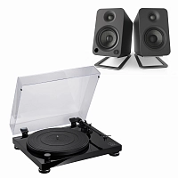 Audio-Technica AT-LPW50PB Black + Kanto YU4 + Stands