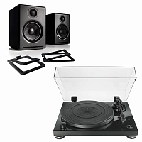 Audio-Technica AT-LPW50PB Black + Audioengine A2+BT Satin Black