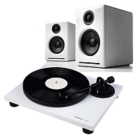 Reloop TURN 2 White + Audioengine A2+ Hi-gloss White