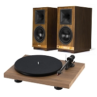 Pro-Ject Debut Carbon EVO 2M-Red Satin Walnut + Klipsch The Sixes Walnut